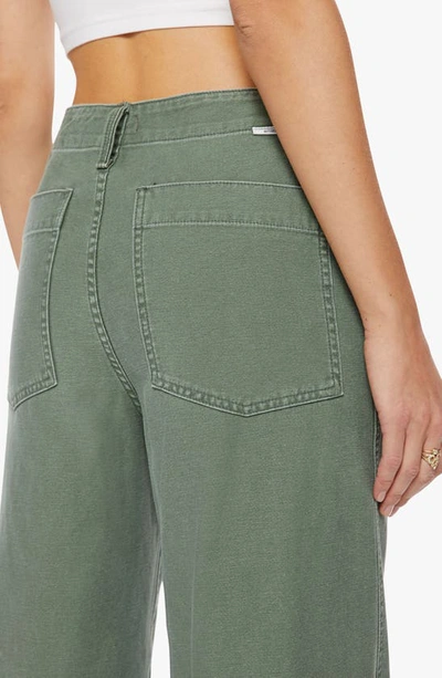 Shop Mother The Major Sneak Frayed High Waist Wide Leg Pants In Roger That