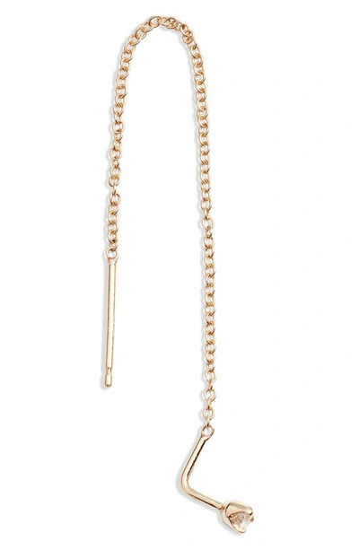 Shop Zoë Chicco Diamond Threader Earrings In Yellow Gold