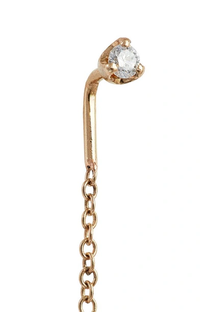 Shop Zoë Chicco Diamond Threader Earrings In Yellow Gold