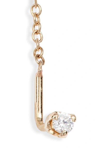 Shop Zoë Chicco Diamond Threader Earrings In Yellow Gold