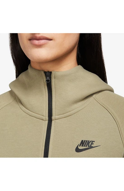 Shop Nike Sportswear Tech Fleece Windrunner Zip Hoodie In Neutral Olive/ Black