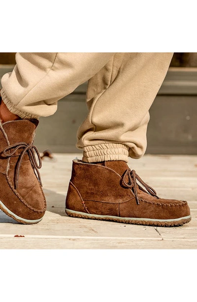 Minnetonka Torrey Berber Fleece Lined Slipper Boot In Whiskey