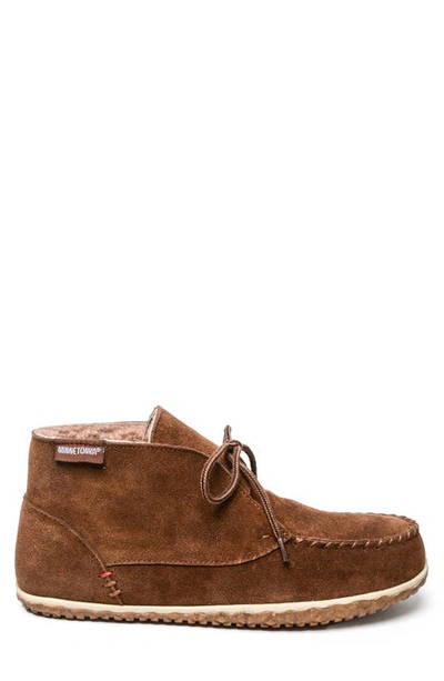 Shop Minnetonka Torrey Berber Fleece Lined Slipper Boot In Whiskey