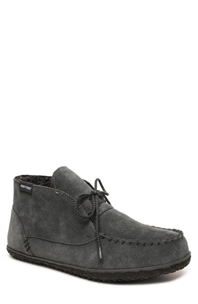 Shop Minnetonka Torrey Berber Fleece Lined Slipper Boot In Charcoal