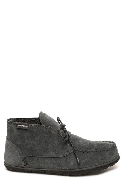 Minnetonka Torrey Berber Fleece Lined Slipper Boot In Charcoal