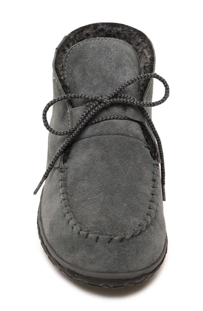 Shop Minnetonka Torrey Berber Fleece Lined Slipper Boot In Charcoal