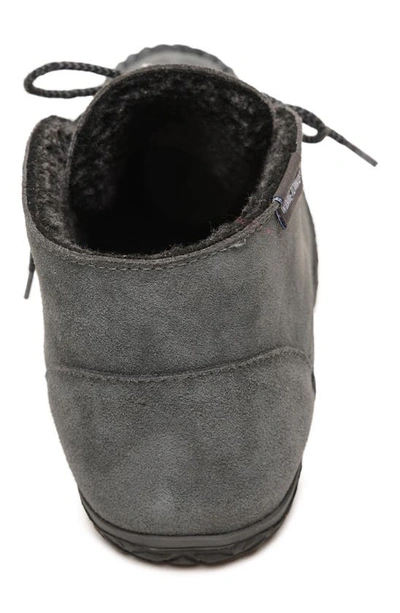 Shop Minnetonka Torrey Berber Fleece Lined Slipper Boot In Charcoal