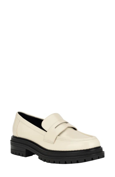 Shop Calvin Klein Grant Lug Sole Penny Loafer In Light Natural