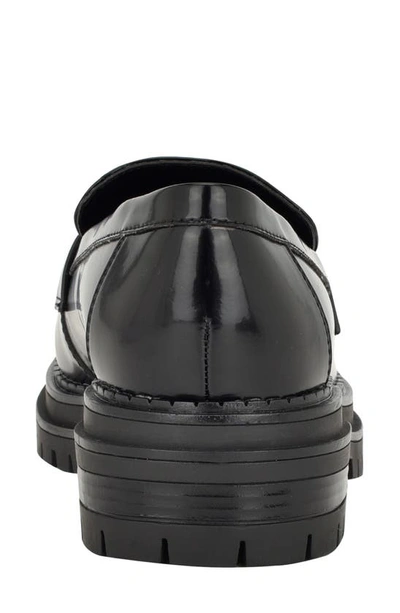 Shop Calvin Klein Grant Lug Sole Penny Loafer In Black