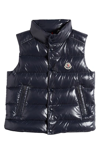 Shop Moncler Kids' Tib Quilted Down Puffer Vest In Navy