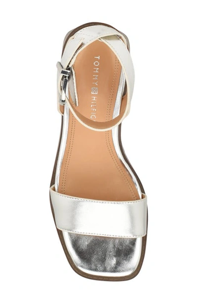Shop Tommy Hilfiger Tafita Ankle Strap Sandal In Silver