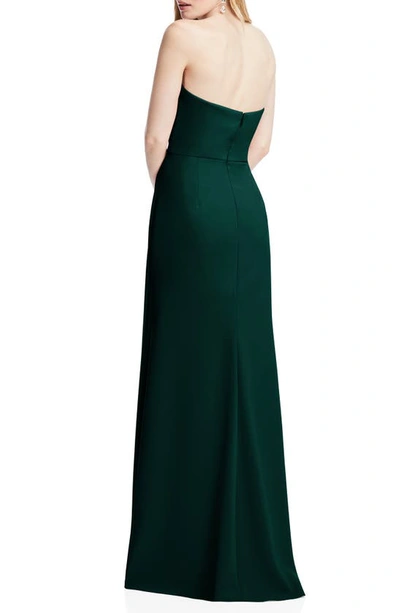 Shop After Six Strapless Crepe Trumpet Gown In Evergreen