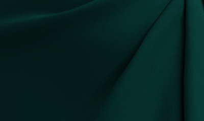 After Six Strapless Pleated Faux Wrap Trumpet Gown With Front Slit In Evergreen