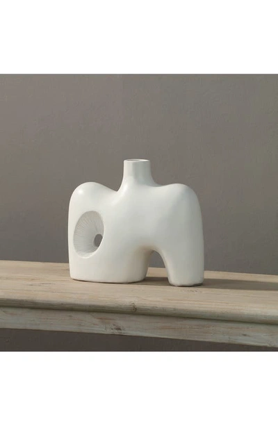 Shop Renwil Mariner Decorative Ceramic Vase In Off-white