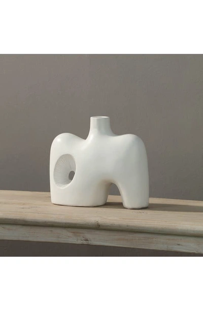 Renwil Mariner Decorative Ceramic Vase In Off-white