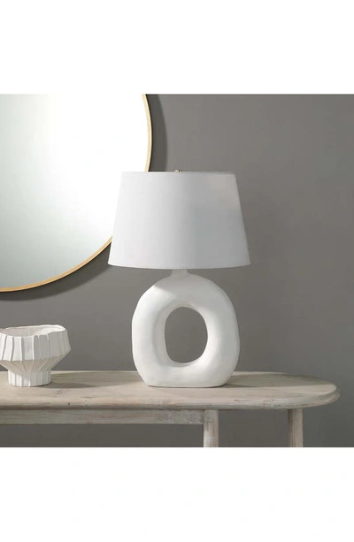 Renwil Kalahari Ceramic Table Lamp In Matte Off-white
