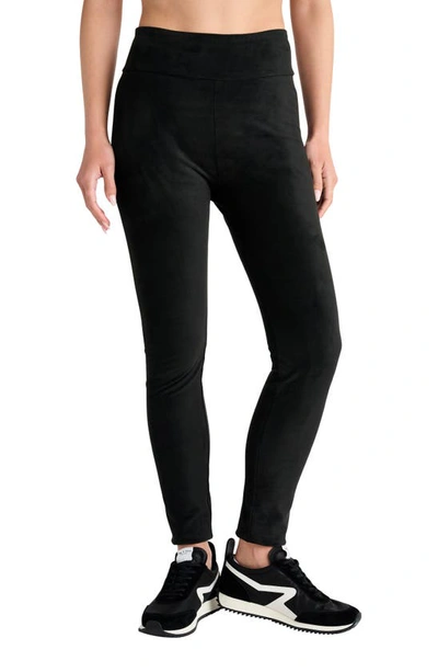 Shop Splendid Faux Suede Leggings In Black