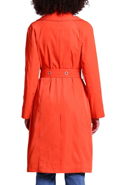 Shop Avec Les Filles Belted Water Resistant Trench Coat In Poppy