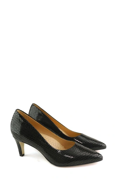 Marc Joseph New York Cortland Street Pump In Black Embossed Snake