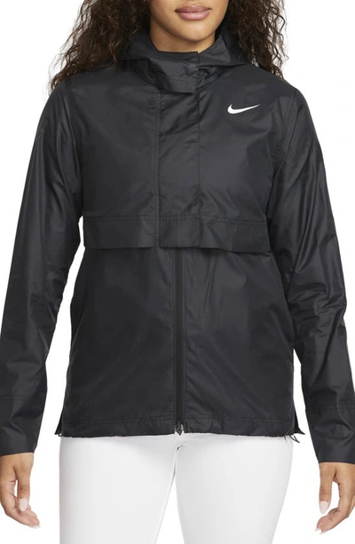 Shop Nike Tour Water Repellent Hooded Golf Jacket In Black/ White