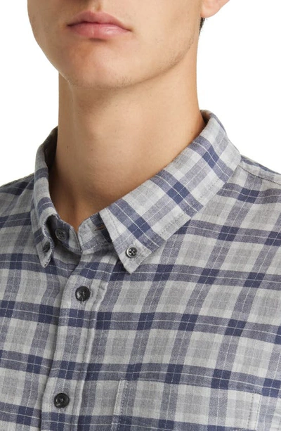 Shop Rails Reid Regular Fit Plaid Stretch Cotton Button-down Shirt In Faded Navy Melange