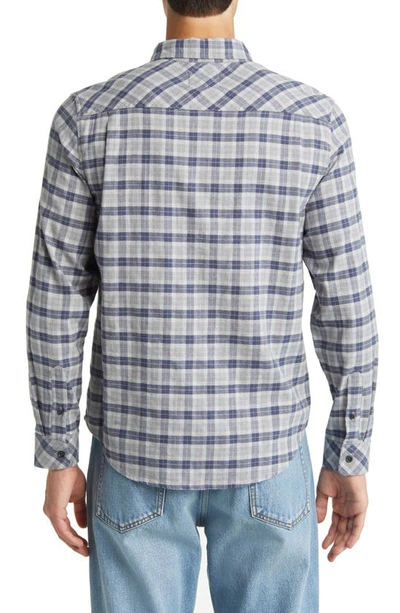 Shop Rails Reid Regular Fit Plaid Stretch Cotton Button-down Shirt In Faded Navy Melange