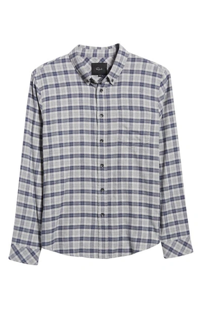 Shop Rails Reid Regular Fit Plaid Stretch Cotton Button-down Shirt In Faded Navy Melange