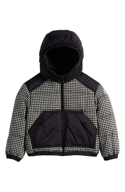 Shop Moncler Kids' Inga Hooded Down Jacket In Black/ White