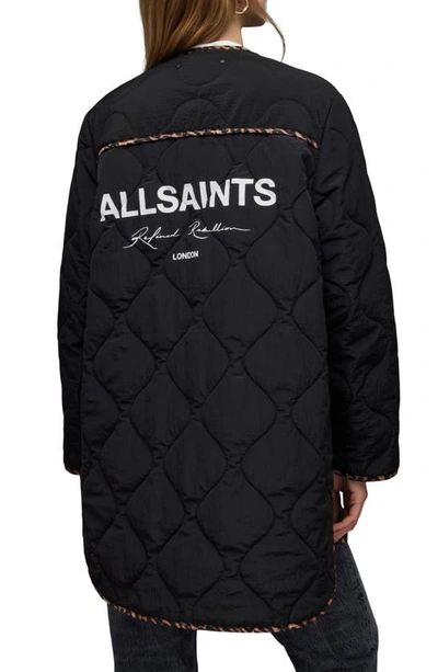 Shop Allsaints Phyllis Reversible Leopard Print Liner Jacket In Natural Brown