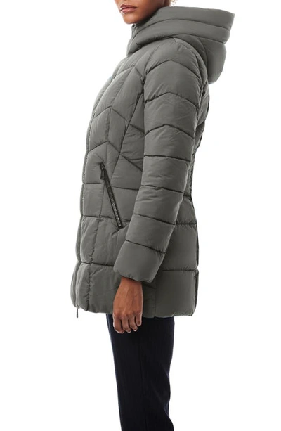 Shop Bernardo Hooded Water Resistant Puffer Jacket In Grey