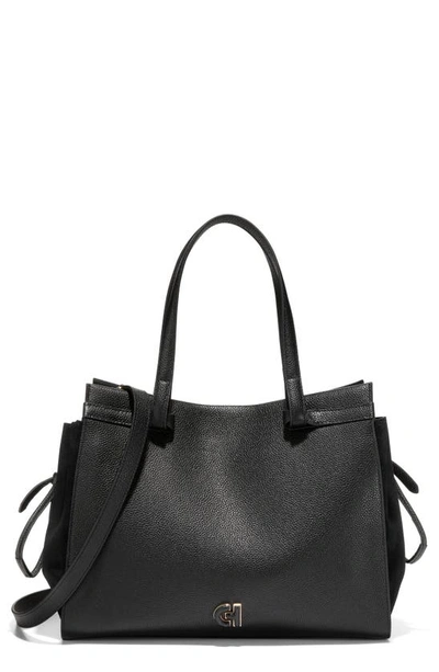 Shop Cole Haan Grand Ambition Leather Cinched Satchel Bag In Black