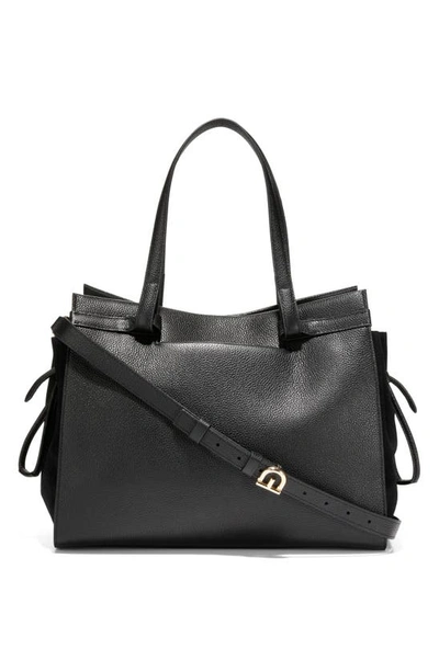 Shop Cole Haan Grand Ambition Leather Cinched Satchel Bag In Black