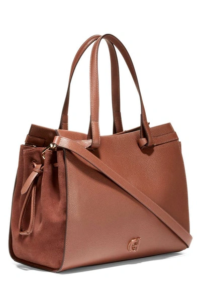 Shop Cole Haan Grand Ambition Leather Cinched Satchel Bag In Dark Sequoia