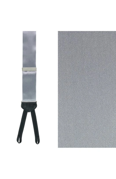 Trafalgar Sutton Solid Color Silk Formal End Braces In Grey