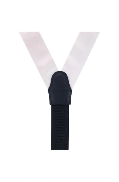 Shop Trafalgar Sutton Solid Silk Suspenders In Ivory