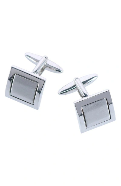 Trafalgar Men's The Plaza Square Cufflink Stud Set In Silver