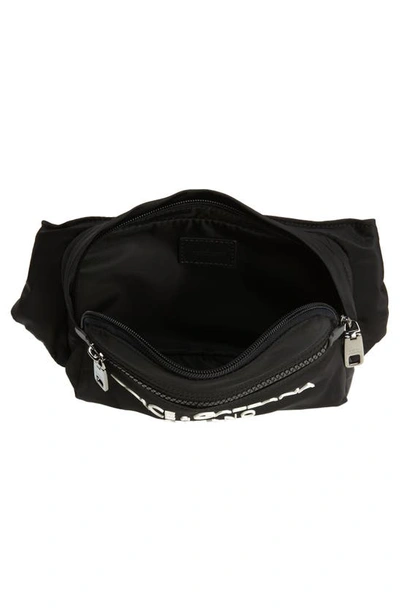 Shop Dolce & Gabbana Rubber Logo Nylon Belt Bag In Black/ Black