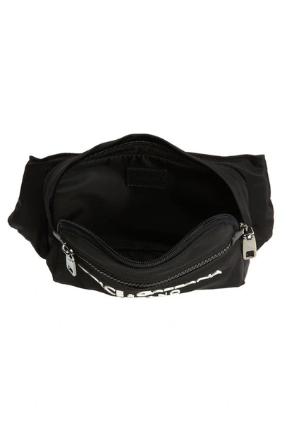 Dolce & Gabbana Rubber Logo Nylon Belt Bag In Black/ Black