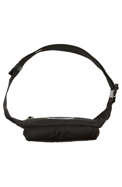 Dolce & Gabbana Rubber Logo Nylon Belt Bag In Black/ Black