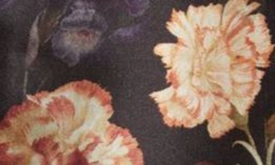Shop Zimmermann Tuck Floral Print Belted Silk & Cotton Shorts In Morisot Black Print