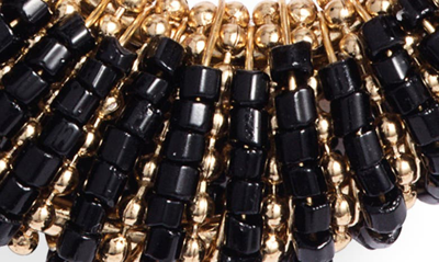 Shop Gas Bijoux Izzia Beaded Hoop Earrings In Black