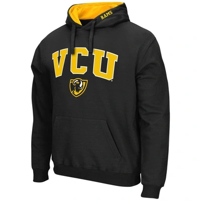Colosseum Black Vcu Rams Arch And Logo Pullover Hoodie In Black