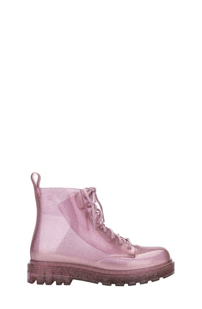 Shop Melissa Kids' Corturno Lace-up Boot In Pink Glitter