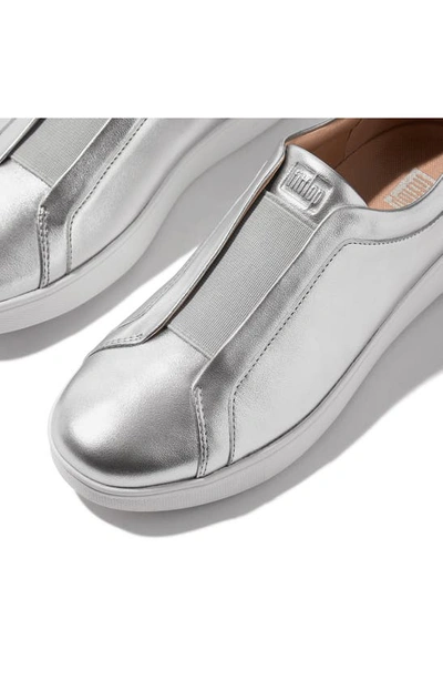 Shop Fitflop Rally Metallic Slip-on Sneaker In Silver