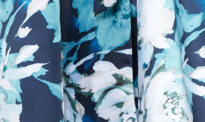Sl Fashions Floral High-low Cocktail Dress In Navy Multi
