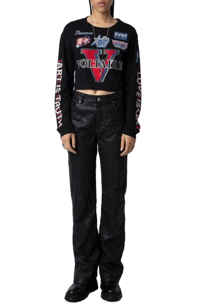 Zadig & Voltaire Iona Voltaire Multi-badge T-shirt In Noir