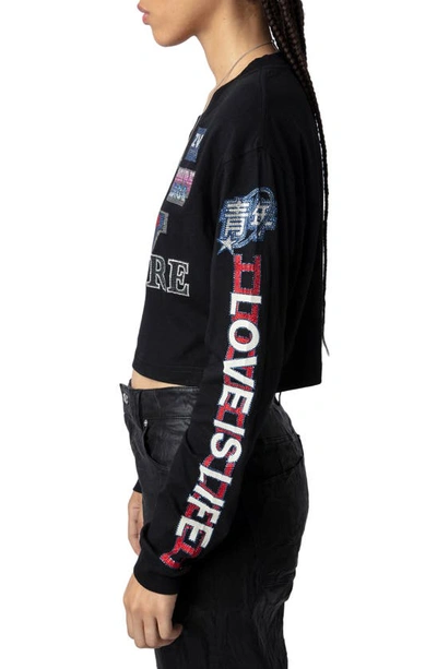 Zadig & Voltaire Iona Voltaire Multi-badge T-shirt In Noir