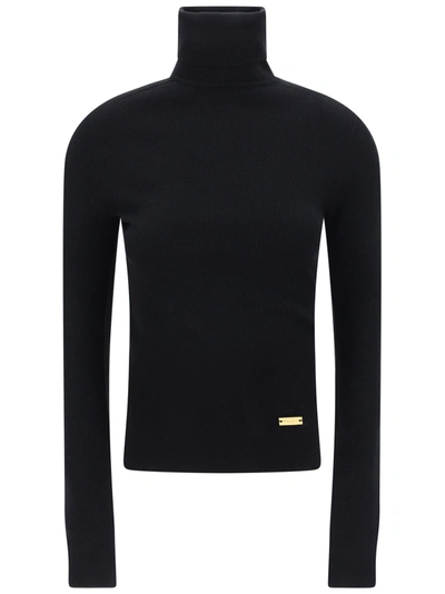 Shop Balmain Turtleneck Sweater In Noir