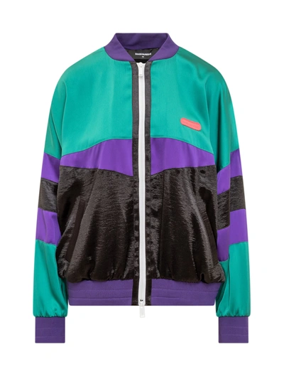 Dsquared2 80's Color-block Bomber Jacket In Mix Colours