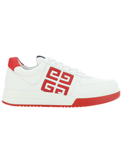 Shop Givenchy G4 Sneakers In White/red